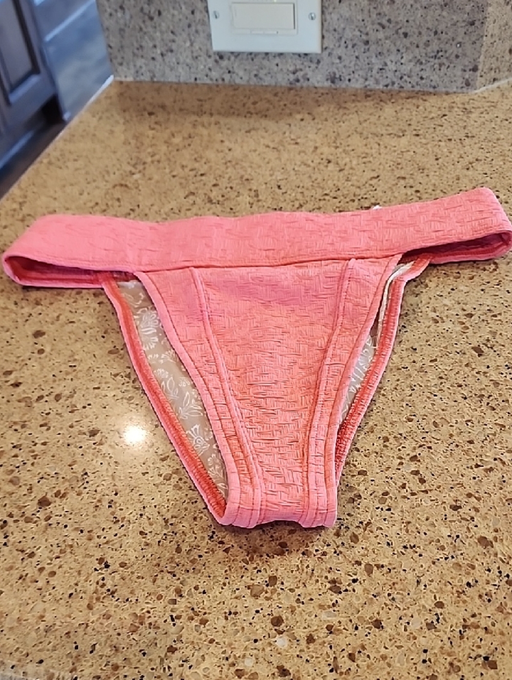 Women's Textured Orange Bikini Bottoms Freepeople Beach NWT.